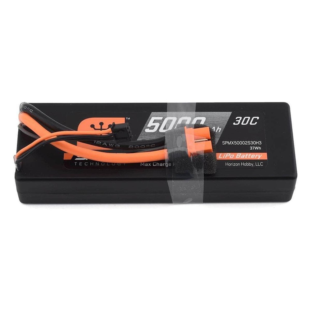 Caloosa Trains And Hobbies Spektrum Batteries & Chargers SPMX50002S30H3, Spektrum RC 2S Smart LiPo Hard Case Battery Pack w/IC3 Connector (7.4V/5000mAh)