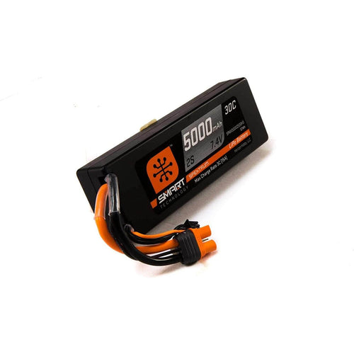 Caloosa Trains And Hobbies Spektrum Batteries & Chargers SPMX50002S30H3, Spektrum RC 2S Smart LiPo Hard Case Battery Pack w/IC3 Connector (7.4V/5000mAh)