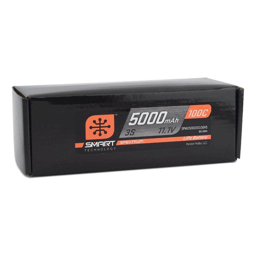 Caloosa Trains And Hobbies Spektrum Batteries & Chargers SPMX50003S100H5, Spektrum RC 3S Smart LiPo Hard Case 100C Battery Pack w/IC5 Connector (11.1V/5000mAh)