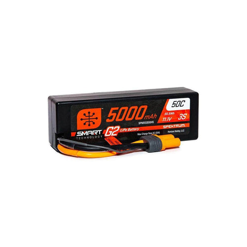 Caloosa Trains And Hobbies Spektrum Batteries & Chargers SPMX53S50H5, Spektrum RC 3S Smart G2 LiPo 50C Battery Pack (11.1V/5000mAh) w/IC5 Connector