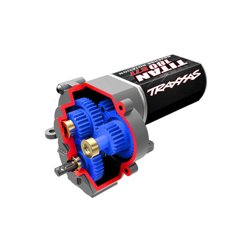 Caloosa Trains And Hobbies Traxxas Parts & Accessories TRA9791X, Transmission, complete (speed gearing) (9.7:1 reduction ratio) (includes Titan® 87T motor)