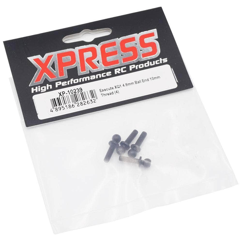 Caloosa Trains And Hobbies Xpress R/C Parts & Accessories XP-10239, 4.8mm Ball 10mm Thread 4pcs