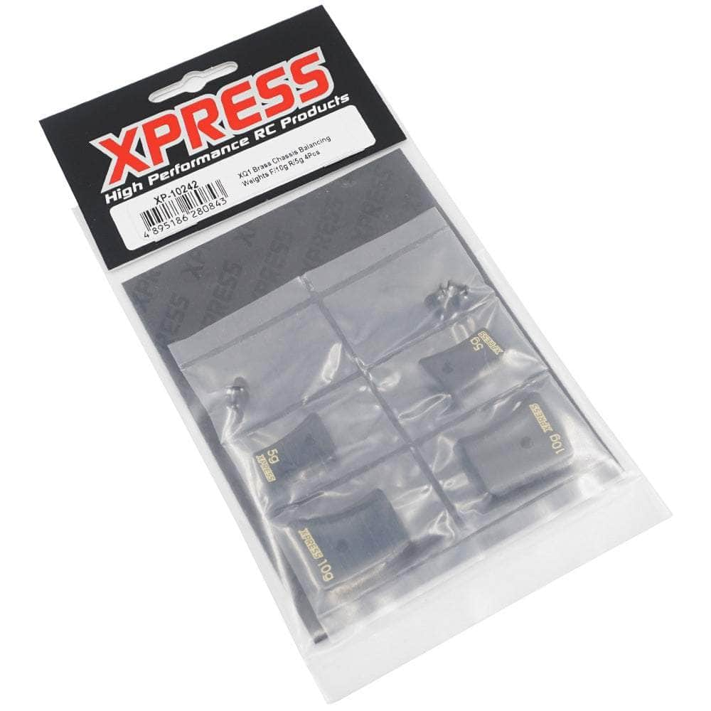 Caloosa Trains And Hobbies Xpress R/C Parts & Accessories XP-10242, Brass Chassis Balancing Weights 10g 5g 4pcs For Execute Touring