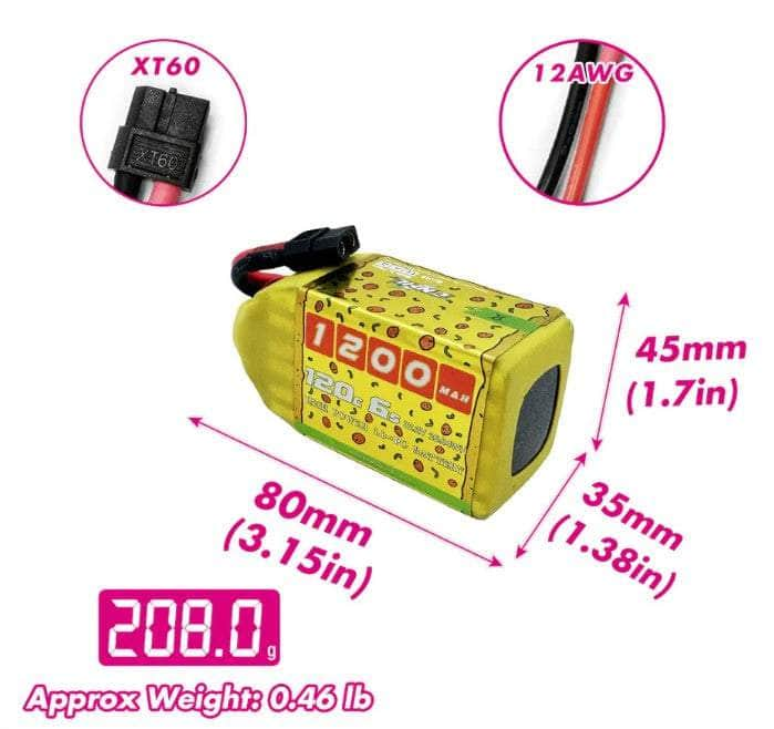 CNHL Battery CNHL SpeedyPizza 22.2V 6S 1200mAh 120C LiPo Battery - XT60