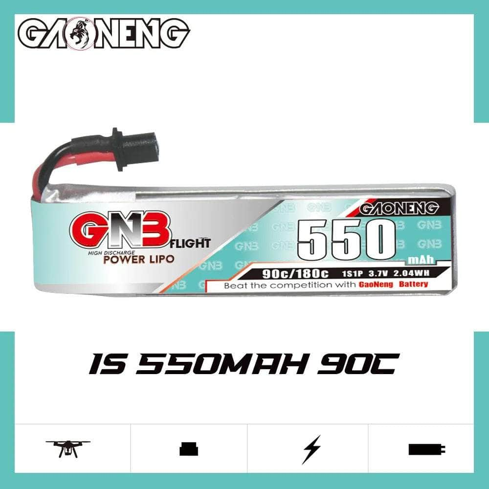 Gaoneng GNB 3.7V 1S 550mAh 90C LiPo Whoop/Micro Battery w/ Cabled - A30