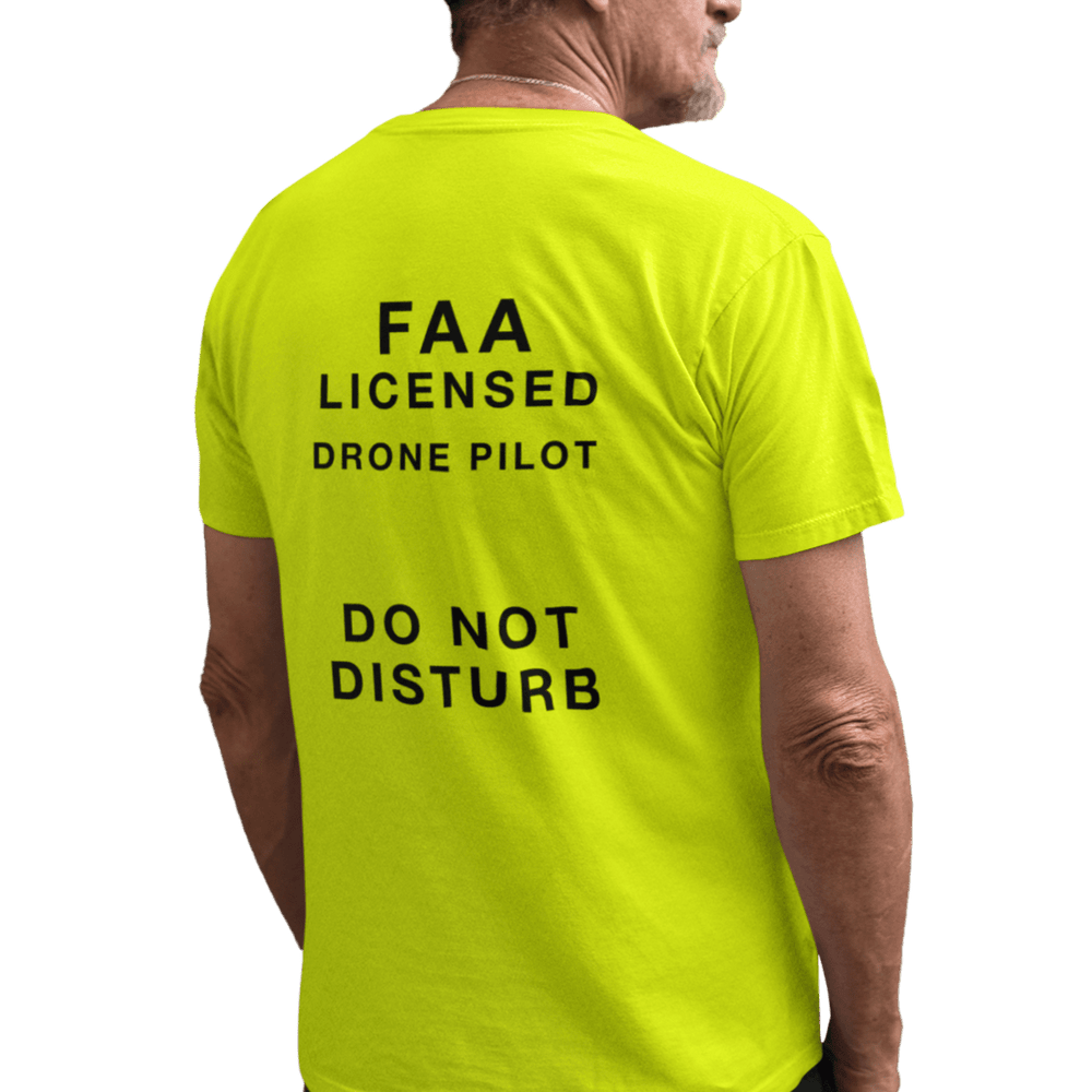 Safety Yellow FAA Licensed Drone Pilot T-Shirt by WREKD Co.