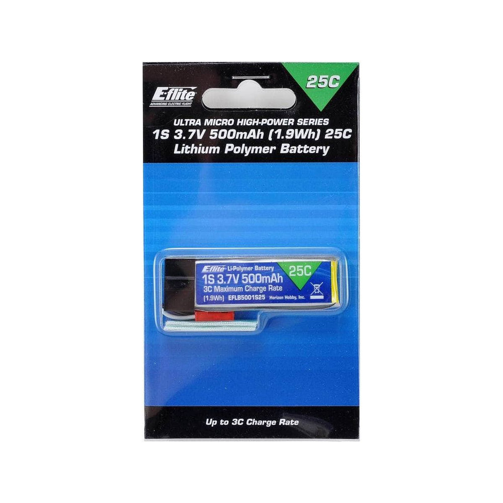 EFLB5001S25, E-flite 1S 25C LiPo Battery Pack (3.7V/500mAh) w/JST Connector