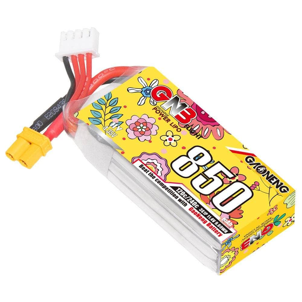 Gaoneng GNB 11.4V 3S 850mAh 120C LiHV Micro Battery - XT30