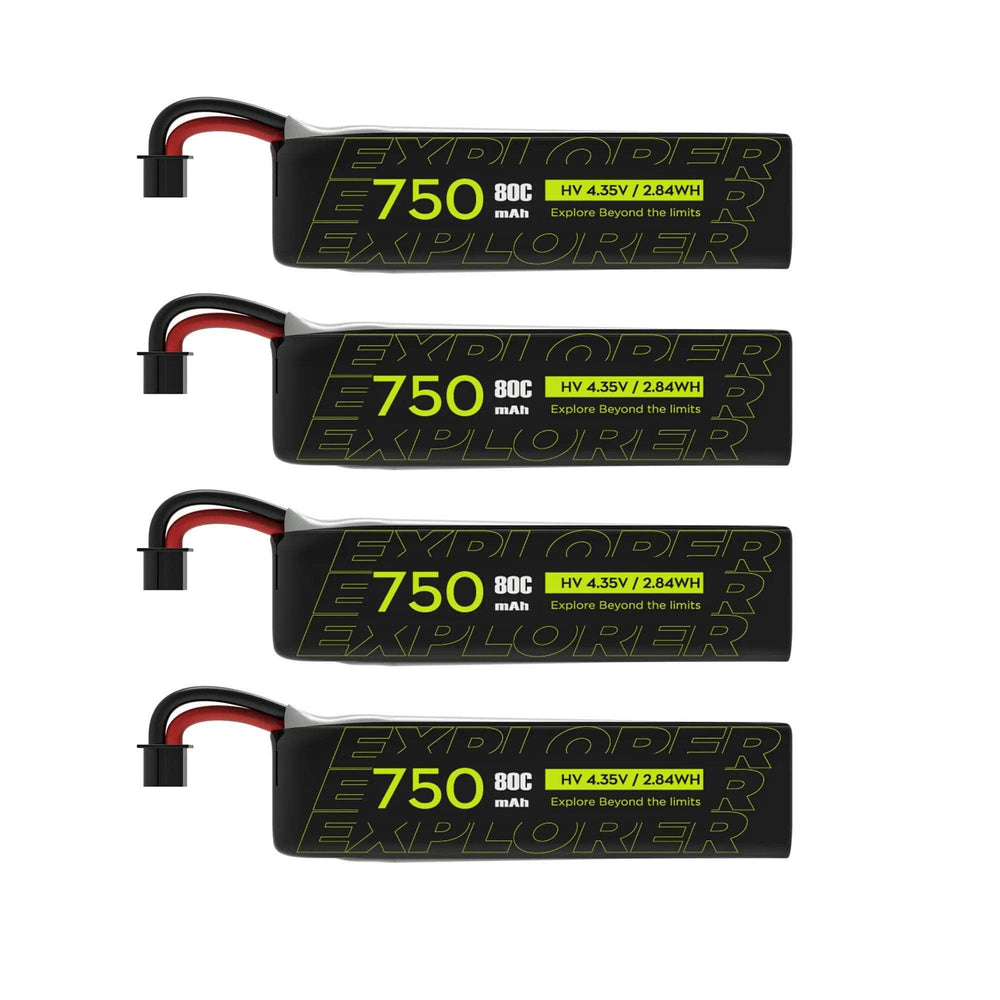 Flywoo Explorer V2 3.8V 1S 750mAh 80C LiHV Battery 4 Pack - A30