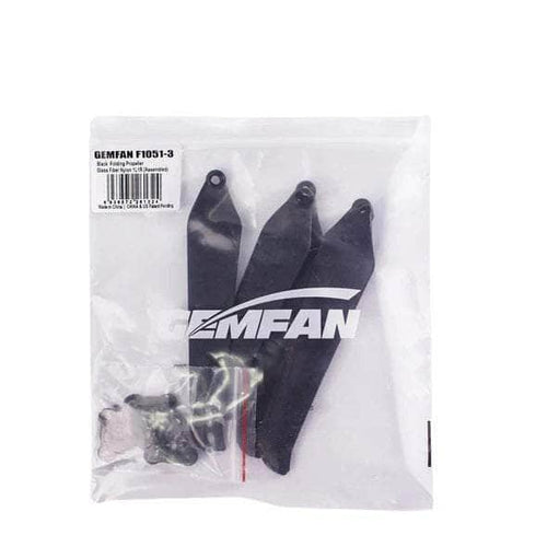 GEMFAN PROPS Gemfan F1051 Folding 3-Blade Propeller (Set of 2) - Black