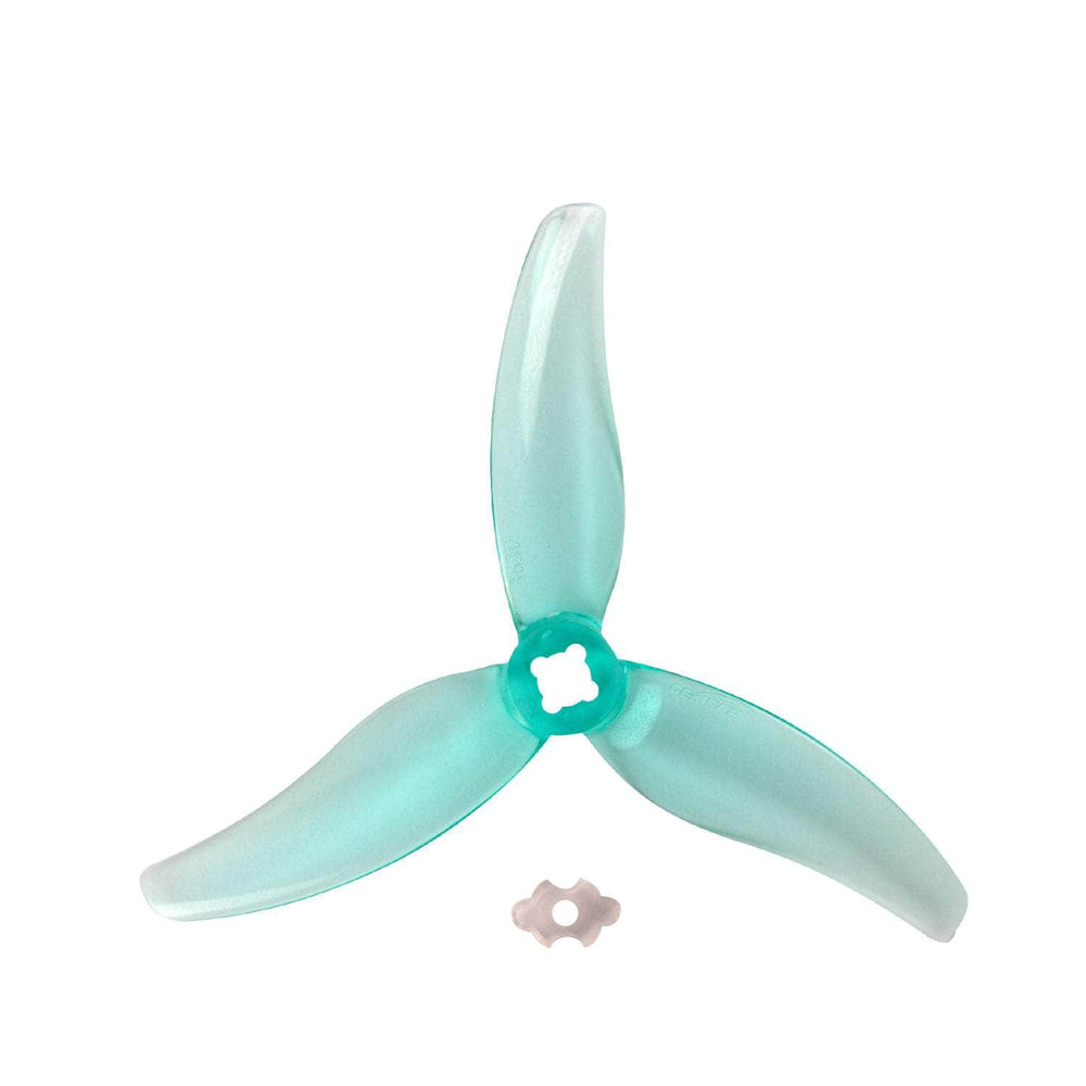 GEMFAN Prop Clear Green Gemfan Hurricane 3630-3 Durable Tri-Blade 3.5" Prop 4 Pack w/Adapter for 1.5mm T-Mount - Choose Your Color