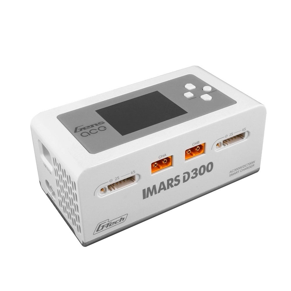 Gens Ace iMars D300 G-Tech AC/DC 300W/700W 1-6S 16A LiPo Charger - White - XT60