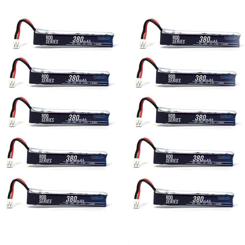 GNB Battery 10 PACK of RDQ Series 3.8V 1S 380mAh 60C LiHV Whoop/Micro Battery - Cabled PH2.0