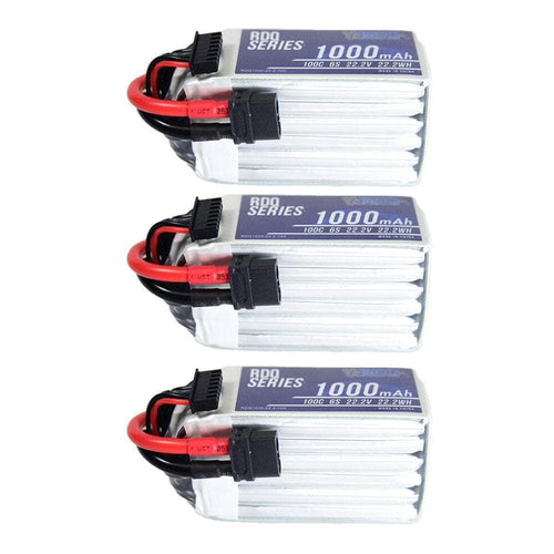 GNB Battery 3 PACK of RDQ Series 22.2V 6S 1000mAh 100C LiPo Battery - XT60