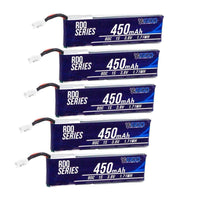 GNB Battery 5 PACK of RDQ Series 3.8V 1S 450mAh 80C LiHV Whoop/Micro Battery for Tinyhawk - PH2.0