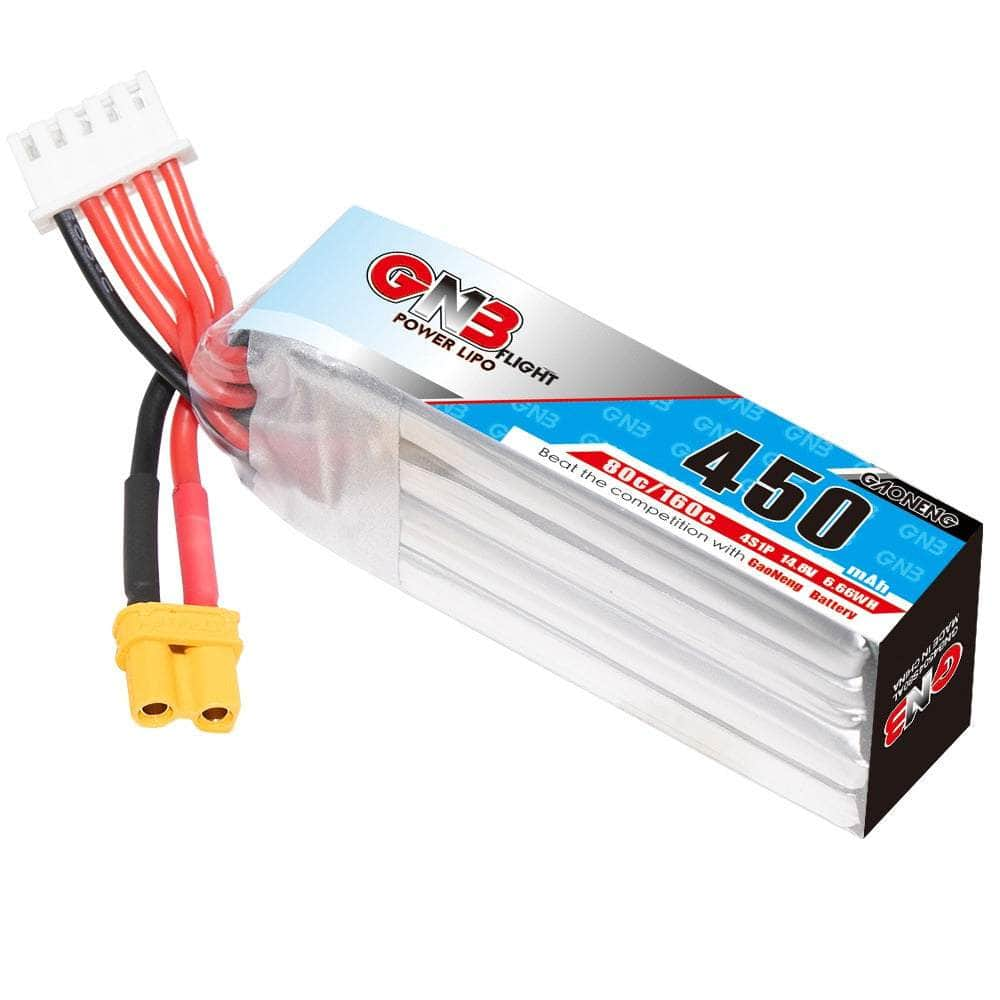 GNB Battery Gaoneng GNB 14.8V 4S 450mAh 80C LiPo Micro Battery (Long Type) - XT30