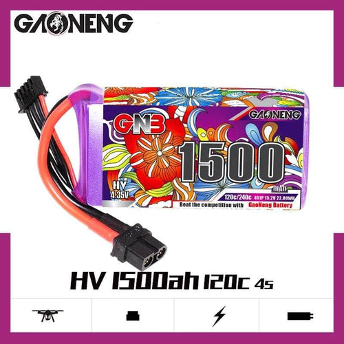 GNB Battery Gaoneng GNB 15.2V 4S 1500mAh 120C LiHV Battery - XT60