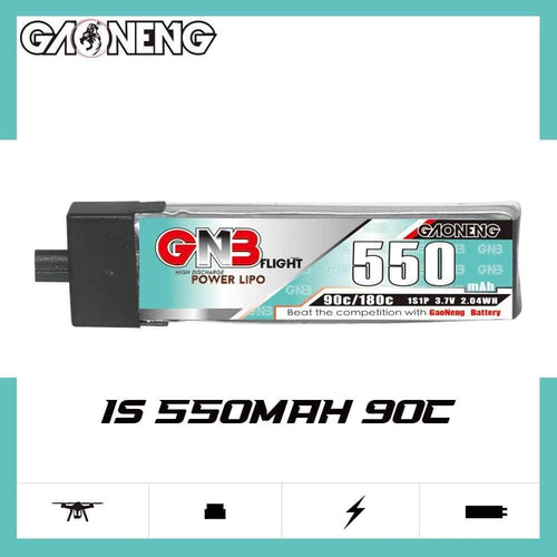 GNB Battery Gaoneng GNB 3.7V 1S 550mAh 90C LiPo Whoop/Micro Battery w/ Plastic Head - A30