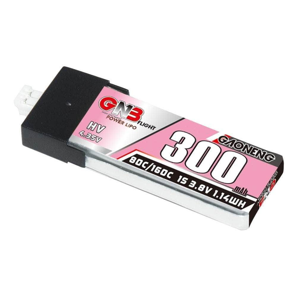 GNB Battery Gaoneng GNB 3.8V 1S 300mAh 80C LiHV Whoop/Micro Battery w/  Plastic Head - PH2.0