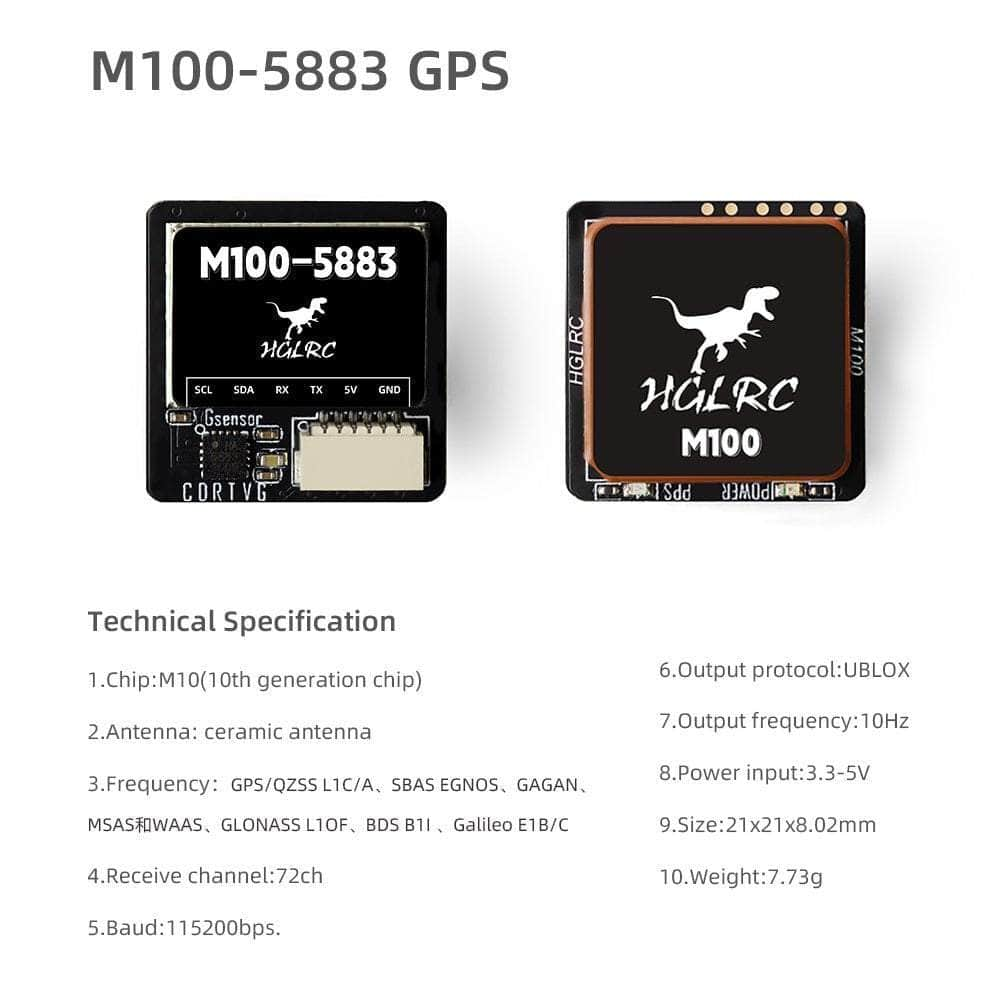 HGLRC M100-5883 Micro GPS w/ Compass (10th Gen)