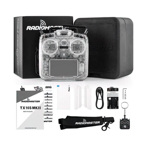 HOBBYPORTER RC TX RadioMaster TX16S MKII EdgeTX RC Transmitter w/ V4.0 Hall Gimbals - MCK RGB Transparent Edition - ELRS 2.4GHz