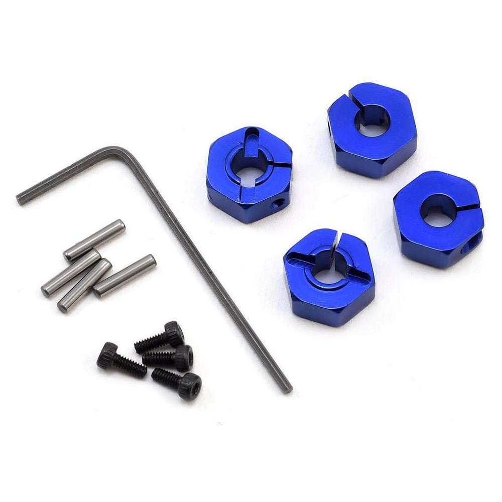 HRASLF1006, Hot Racing Traxxas Slash 4x4 Aluminum Locking 12mm Wheel Hex Kit (Blue)