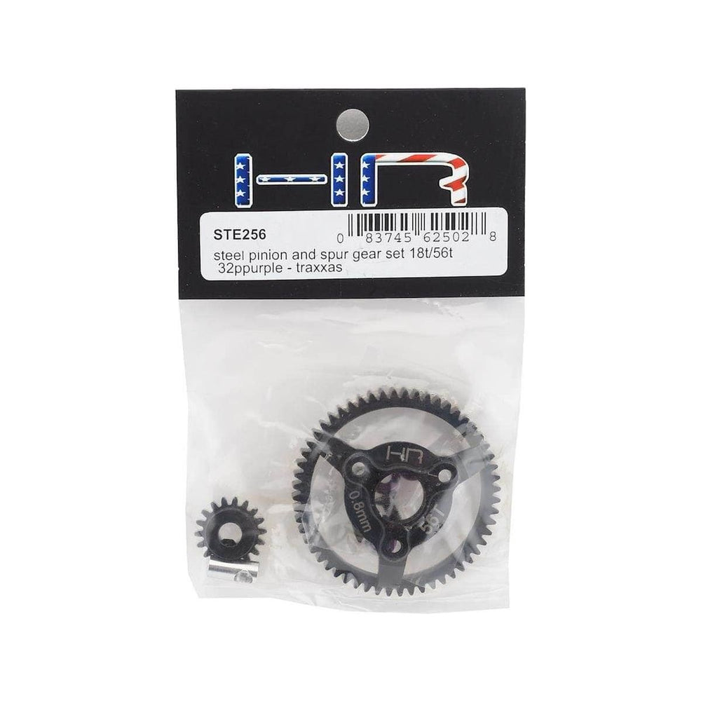 HRASTE256, Hot Racing Traxxas 32P Steel Pinion & Spur Gear Set (Purple) (18T/56T) (Slash, Rustler, Stampede, Bandit)