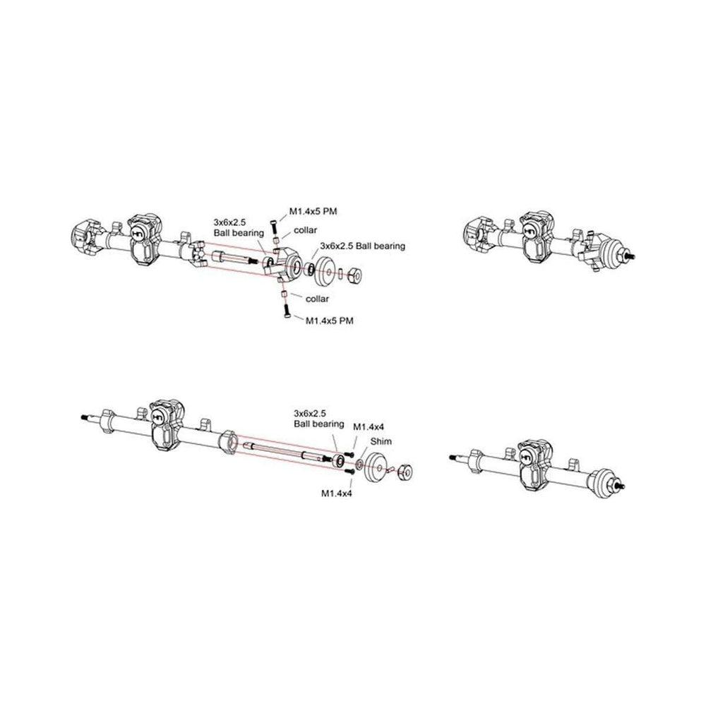 HRASXTF2604H, Hot Racing Axial SCX24 Brass Axle Weight (Use w/HRASXTF39W04)