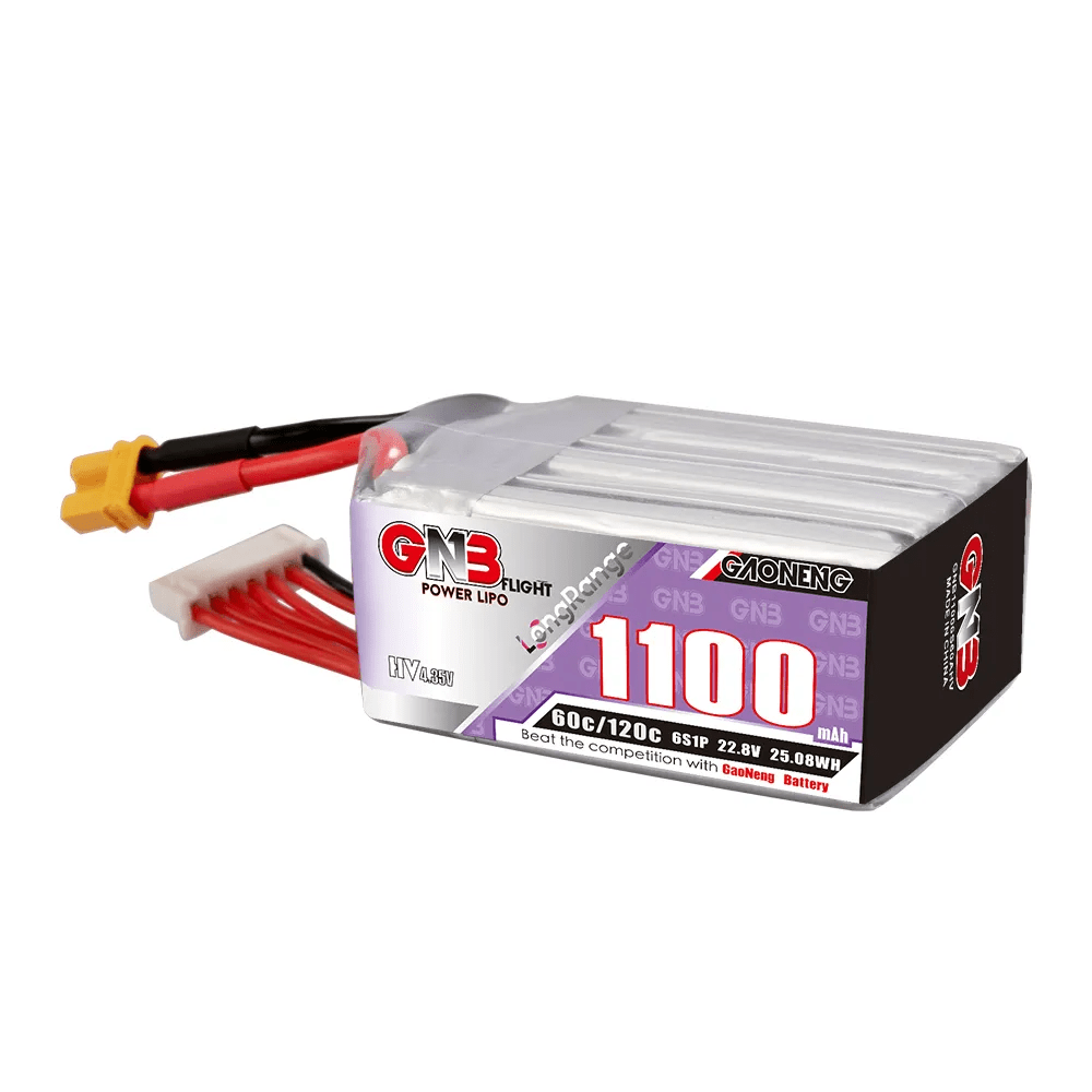 Gaoneng GNB 22.8V 6S 1100mAh 60C LiHV Battery - XT30