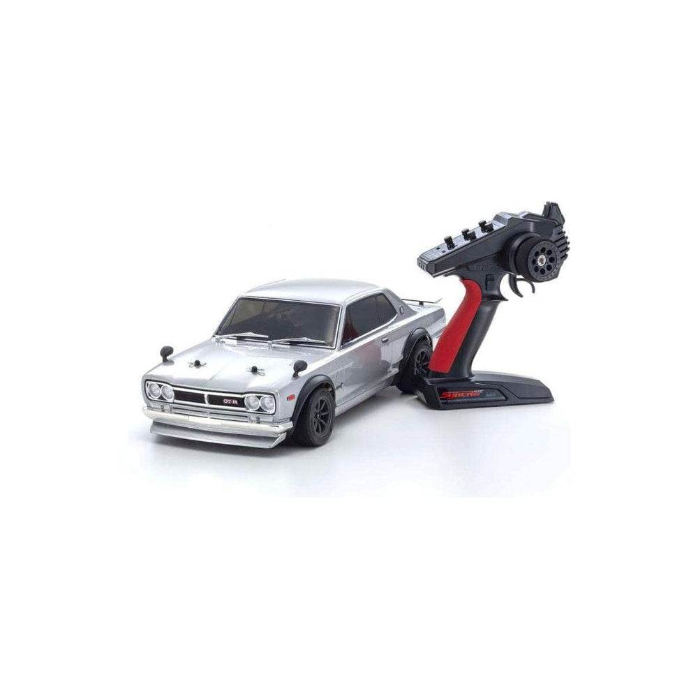 KYO34425T1, Kyosho Fazer Mk2 FZ02 Nissan Skyline 2000 GT-R KPGC10 ReadySet (Silver) w/Syncro KT-231P+ - RTR