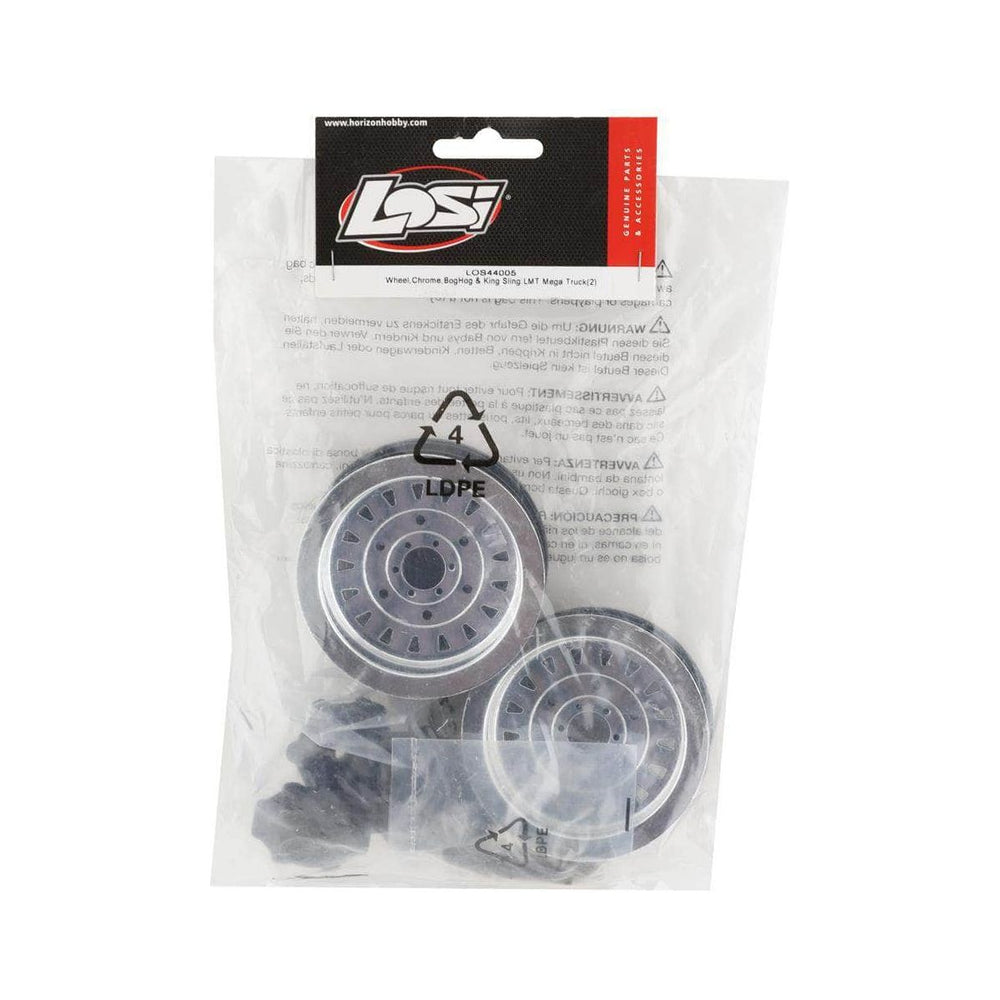 LOS44005, Losi LMT Mega D&D Wheels (2) (Chrome)