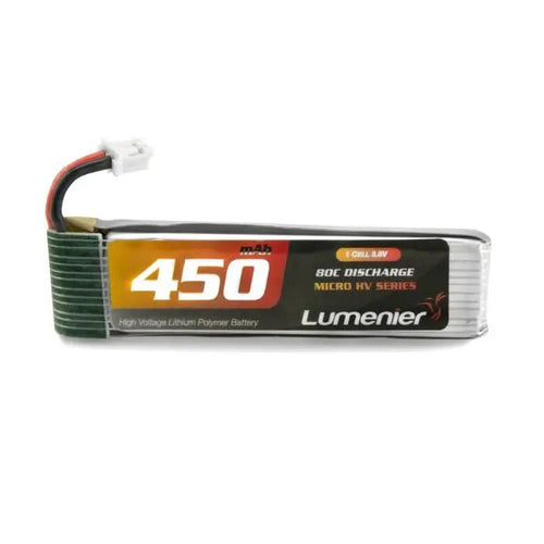 LUMENIER Battery Lumenier 450mAh 1S 80c Micro HV LiPo Battery JST