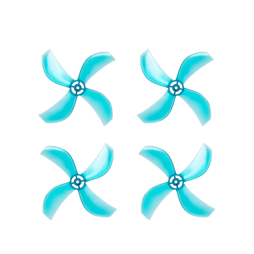 NewBeeDrone Drone Propellers Teal NewBeeDrone Azi (Quad Blade) Micro Propellers 31mm -0.8mm Shaft(Set of 4)