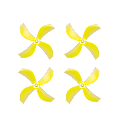 NewBeeDrone Drone Propellers Yellow NewBeeDrone Azi (Quad Blade) Micro Propellers 31mm -0.8mm Shaft(Set of 4)