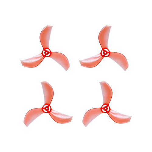 NewBeeDrone Drone Propellers Red NewBeeDrone Azi (Tri Blade) Micro Propellers 31mm - 0.8mm Shaft (Set of 4)