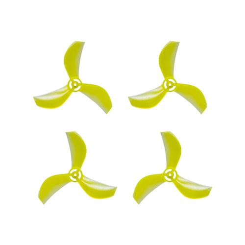 NewBeeDrone Drone Propellers Yellow NewBeeDrone Azi (Tri Blade) Micro Propellers 31mm - 0.8mm Shaft (Set of 4)