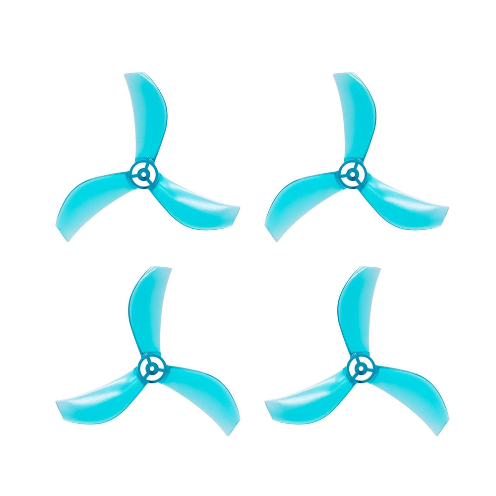 NewBeeDrone Drone Propellers Clear Blue NewBeeDrone Azi (Tri-Blade) Micro Propellers 40mm - 1.0mm Shaft (Set of 4)