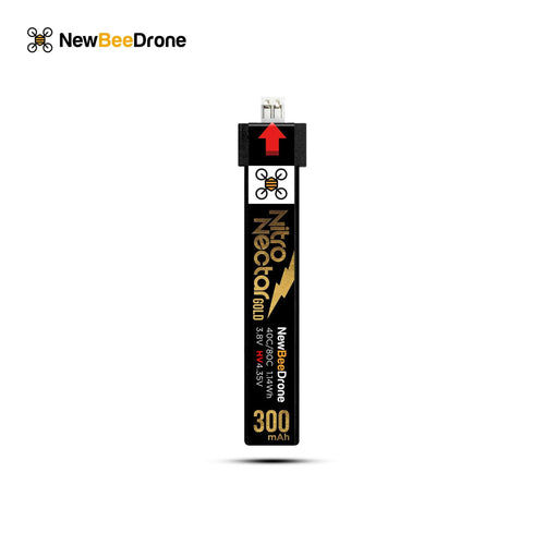 NewBeeDrone Batteries NewBeeDrone Nitro Nectar Gold 300mAh 1S HV LiPo Battery (4 Battery)