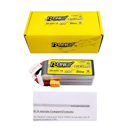 NewBeeDrone Batteries Tattu X NewBeeDrone R-Line 1700mAh 22.2V 95C 6S1P Lipo Battery Pack With XT60 Plug