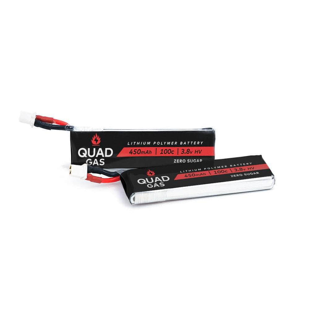 Quad Gas 1S 450mAh 100C Battery for Micro/Whoops (1pc) - Choose Connector