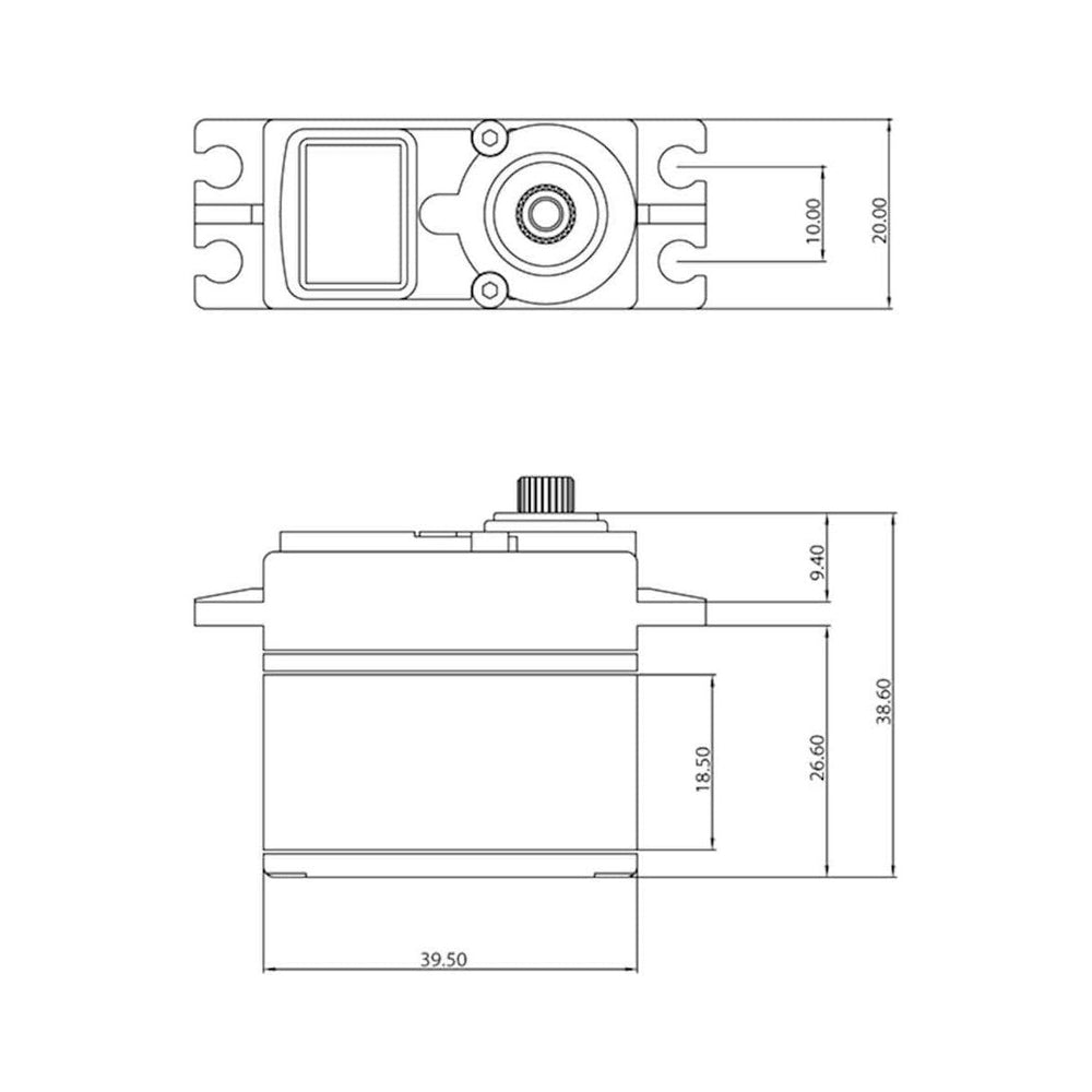 PTK-130T, ProTek RC 130T Standard Digital "High Torque" Metal Gear Servo (High Voltage)