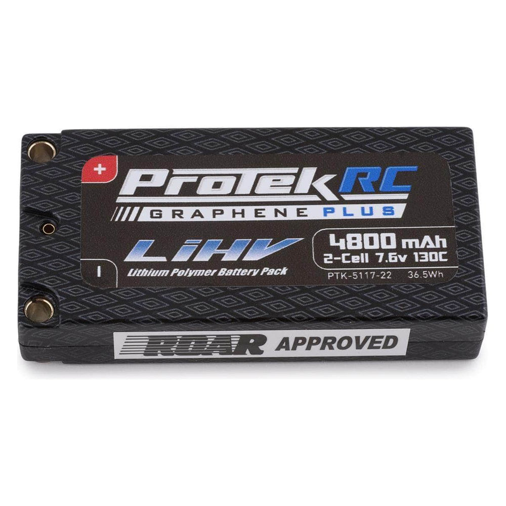 PTK-5117-22, ProTek RC 2S 130C Low IR Si-Graphene + HV LCG Shorty LiPo Battery (7.6V/4800mAh) w/5mm Connectors (ROAR Approved)