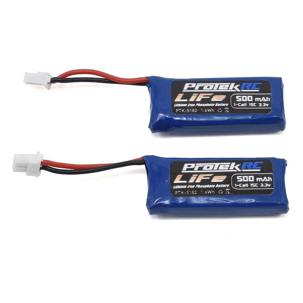 PTK-5182, ProTek RC 2x1S Sport Race 15C Stick LiFe Battery (3.3V/500mAh) (Kyosho Mini-Z)