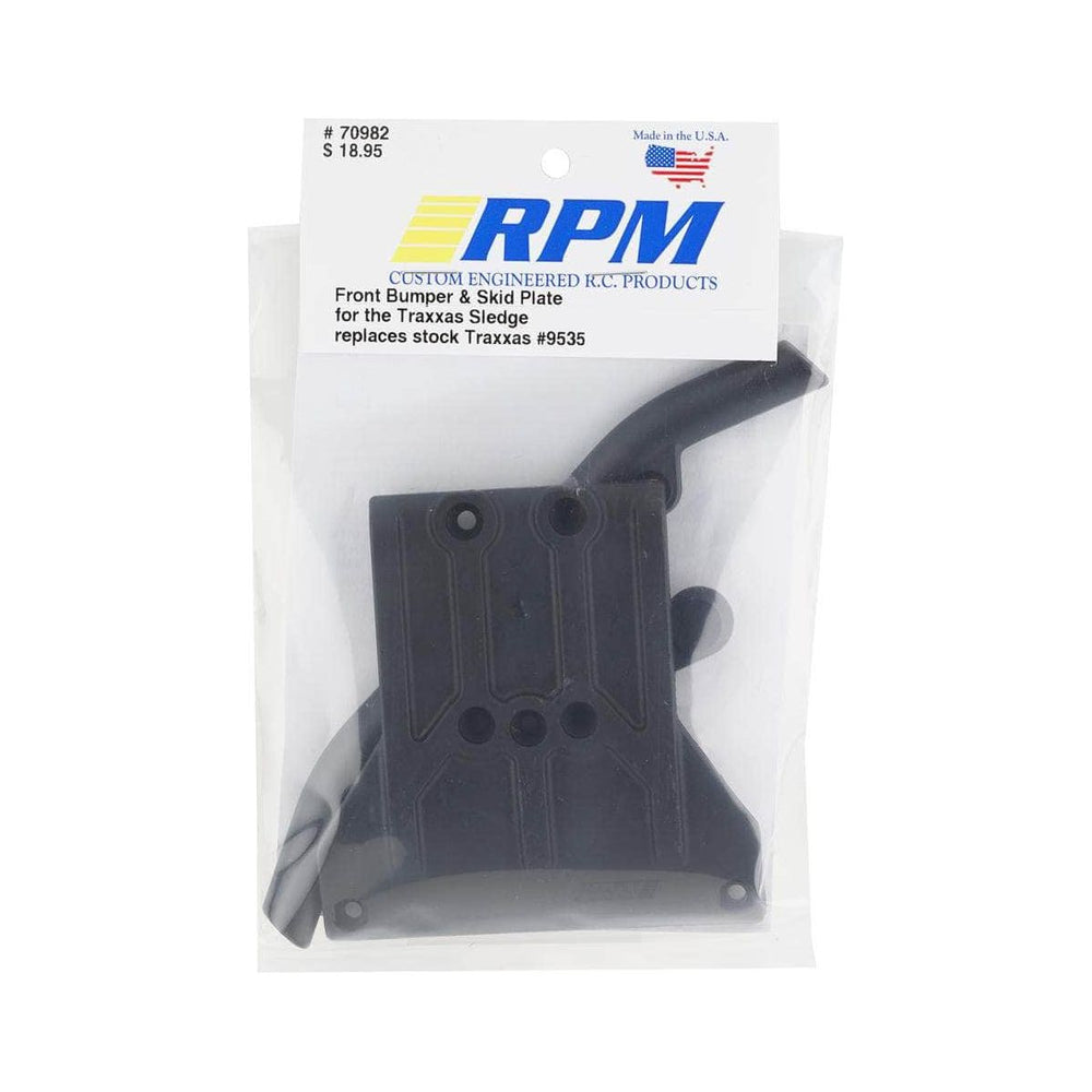 RPM70982, RPM Traxxas Sledge Front Bumper & Skid Plate (Black)