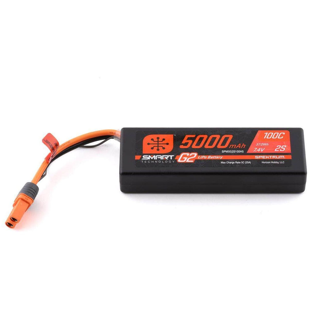 SPMX52S100H5, Spektrum RC 2S Smart G2 LiPo 100C Battery Pack (7.4V/5000mAh) w/IC5 Connector