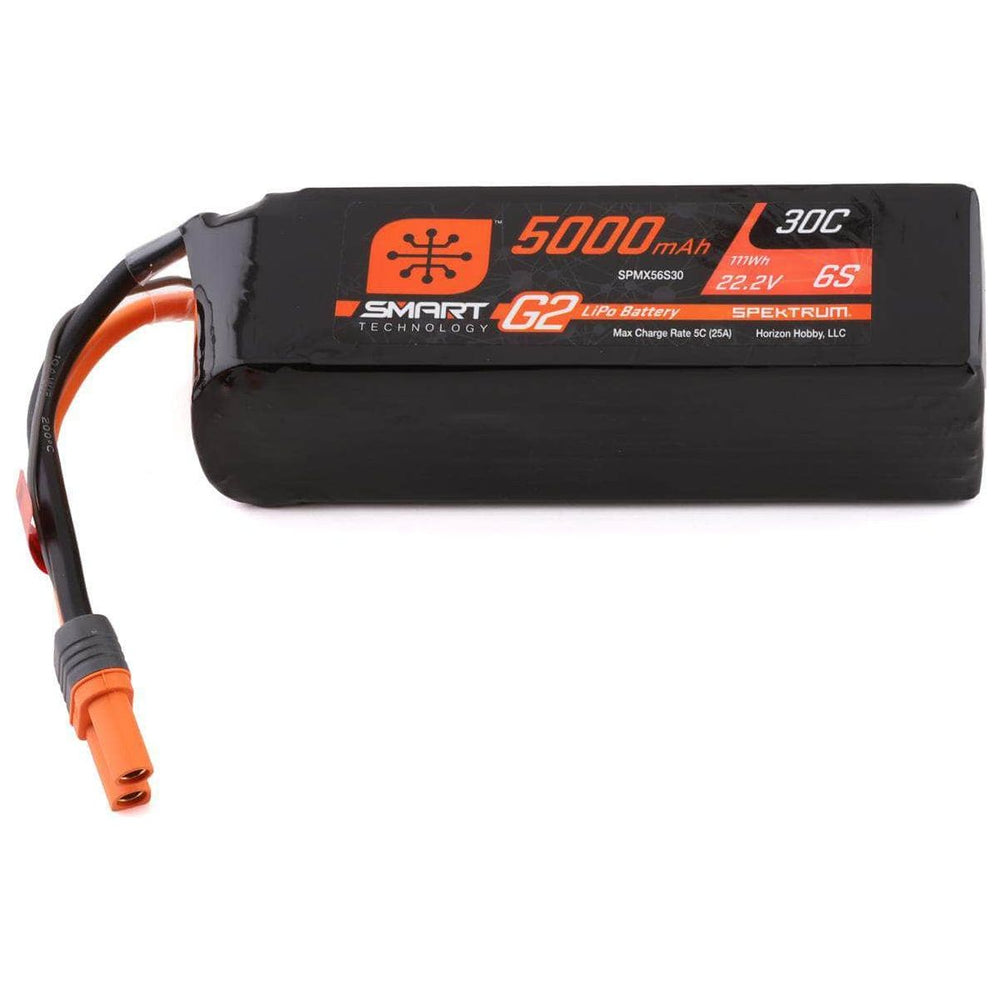 SPMX56S30, Spektrum RC 6S Smart G2 LiPo 30C Battery Pack (22.2V/5000mAh) w/IC5 Connector