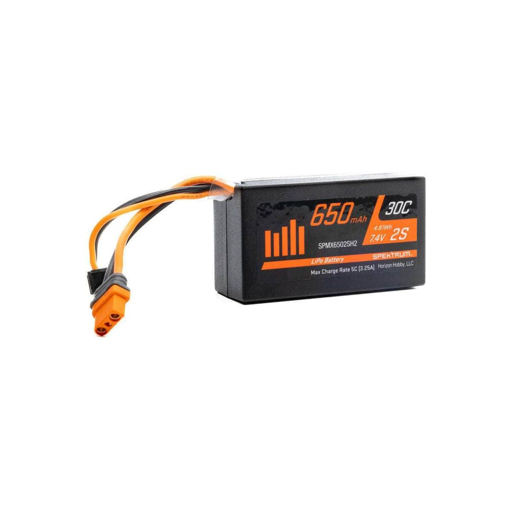 SPMX6502SH2, Spektrum RC 7.4V 650mAh 2S 30C LiPo Battery: IC2