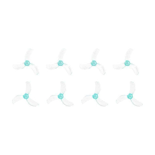 SUB250 Prop Sub250 Gemfan Pros Tri-Blade 40mm Micro/Whoop Prop 8 Pack - Teal (1.5mm Shaft)