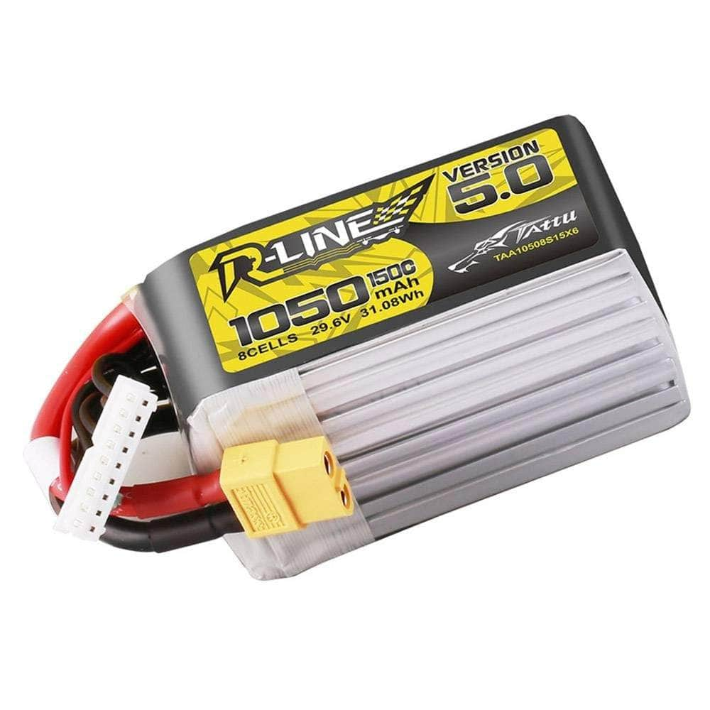 Tattu R-Line Version 5.0 1050mAh 8S 150C 29.6V LiPo Battery - XT60