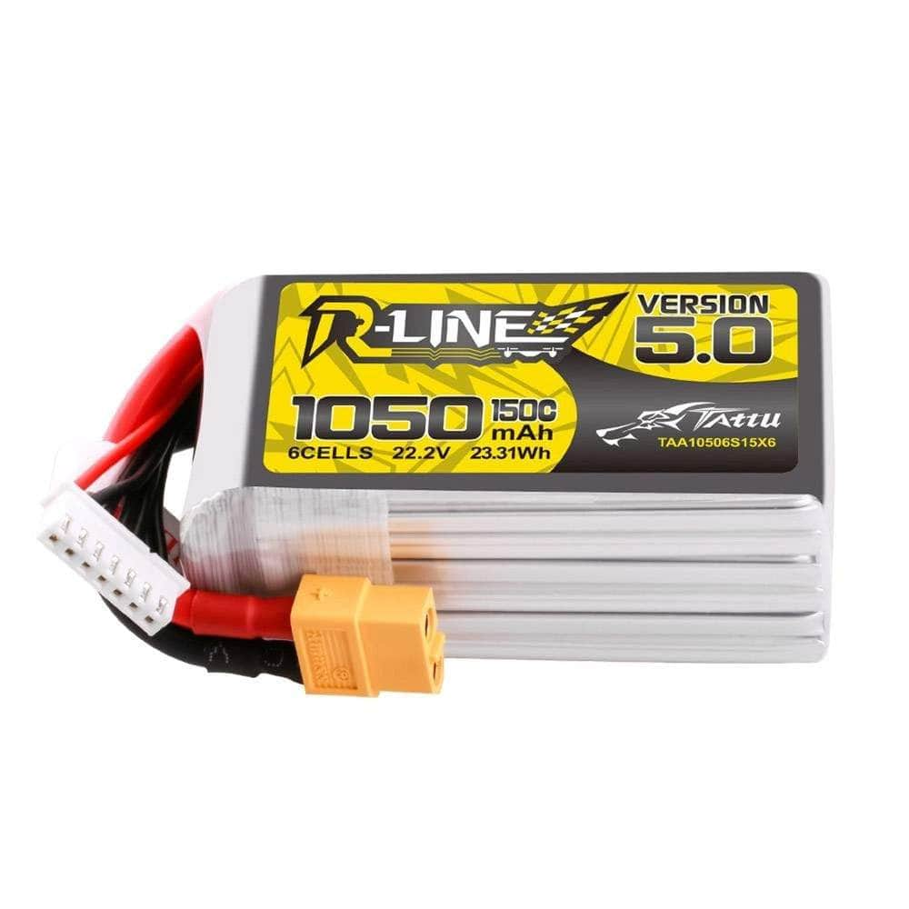 Tattu R-Line Version 5.0 1050mAh 6S 22.2V 150C LiPo Battery - XT60